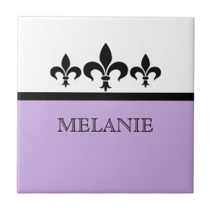 Lilac Swanky Fleur De Lis Azulejo