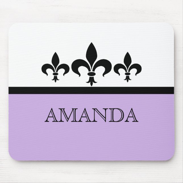 Lilac Swanky Fleur De Lis Mousepad (Frente)