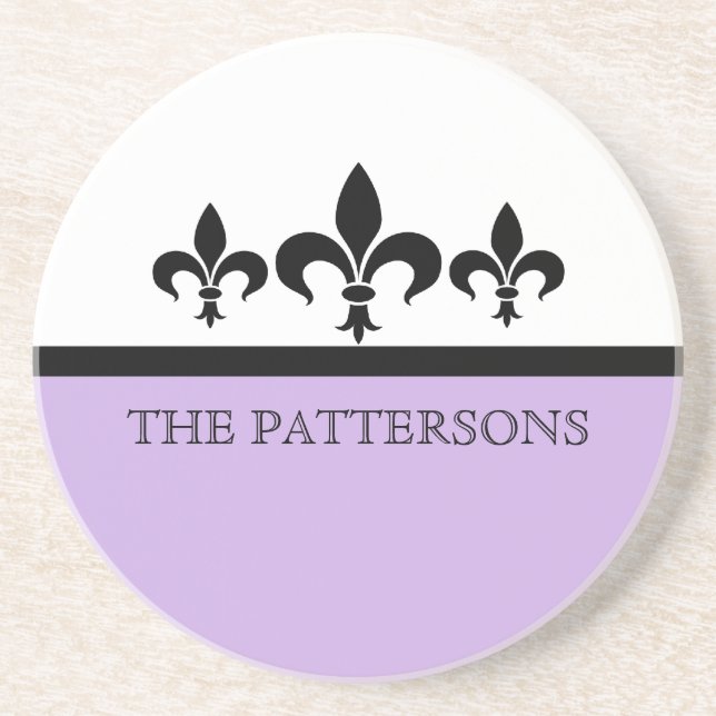 Lilac Swanky Fleur De Lis Porta copos (Frente)