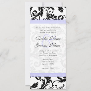Lilac Trim Black Damask Swirls Convite Para Casame
