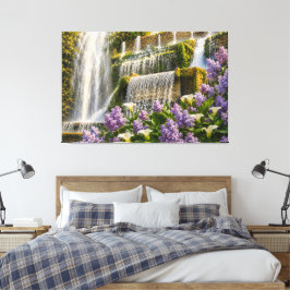 Lilac Waterfall Stretched Canvas