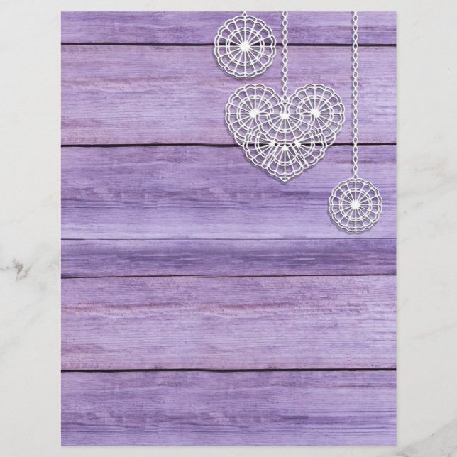 Lilac Wood e White Lace Scrapbook Paper (Frente)