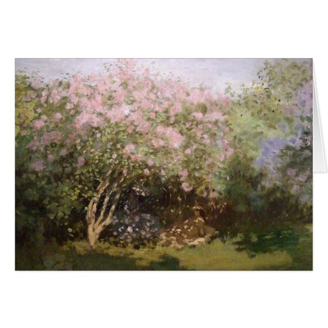 Lilacs de Monet no cartão de Sun (Frente Horizontal)