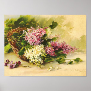 Lilacs em uma cesta por Catherine Klein Impressão