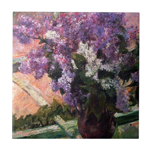 Lilacs em uma janela por Mary Cassatt (Frente)