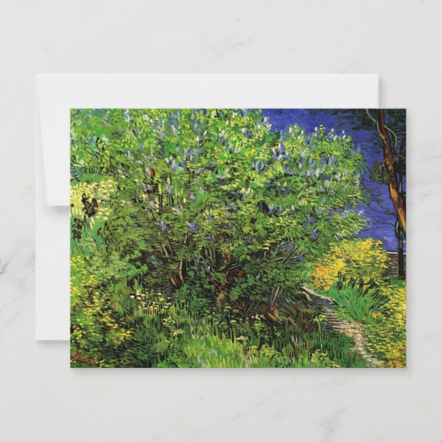 Lilacs por Vincent van Gogh, Flores de Jardim Vint (Frente)