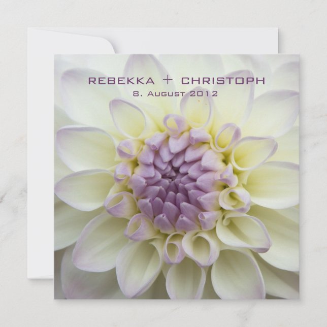 Lilás dália • convite de nupcial (Frente)