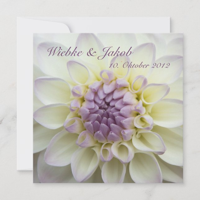 Lilás dália • convite de nupcial (Frente)
