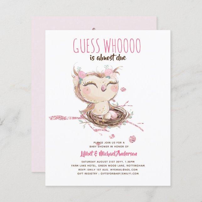 Lilibet Owl Baby Chá (Frente/Verso)