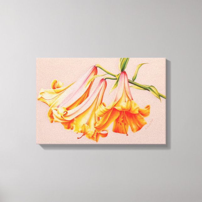 "Lilies" impressão artística botânica em tela médi (Frente)