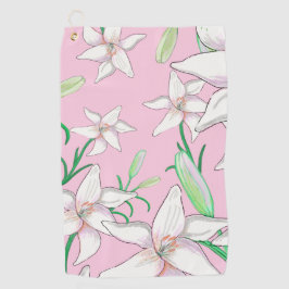 Lillies Brancos na Ilustração de Fundo Rosa