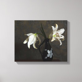 Lillies em uma impressão de canvas de vaso