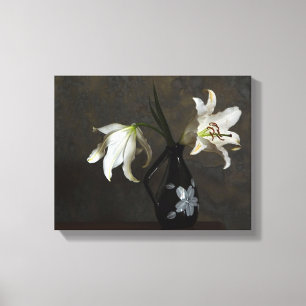 Lillies em uma impressão de canvas de vaso