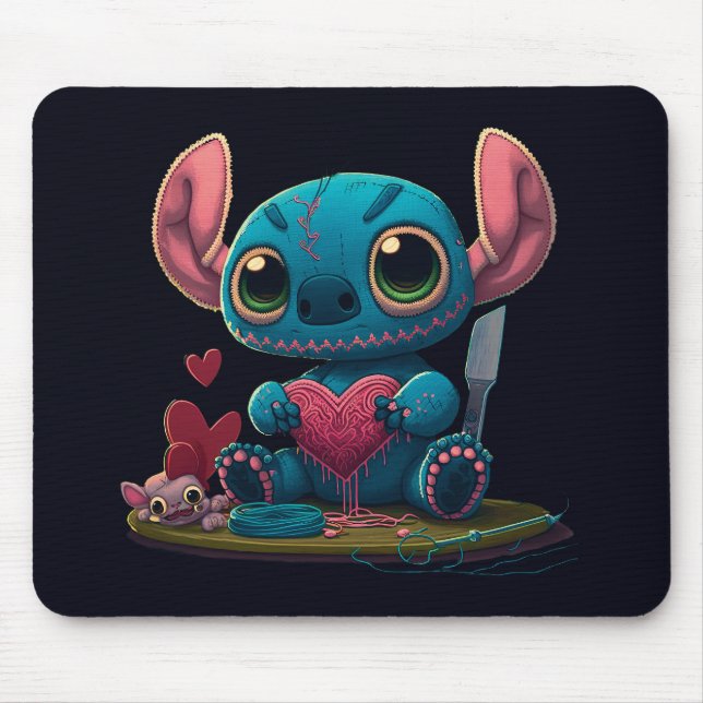 Lilo e Stitch Namorados Hearts Graphic Mousepad (Frente)