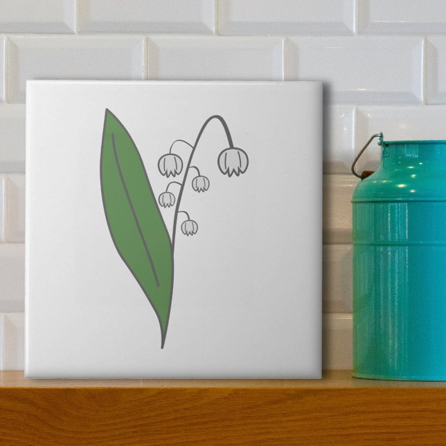 Lily Botânica do Vale Pastel White (Lily of the Valley White Ceramic Tile)