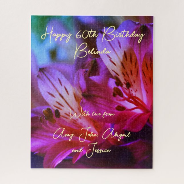 Lily Floral Personalizable Jigsee Quebra-cabeça (Vertical)