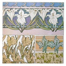 Lily Flowers of Art Nouveau Style, Mucha
