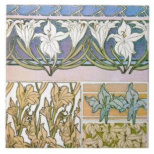 Lily Flowers of Art Nouveau Style, Mucha