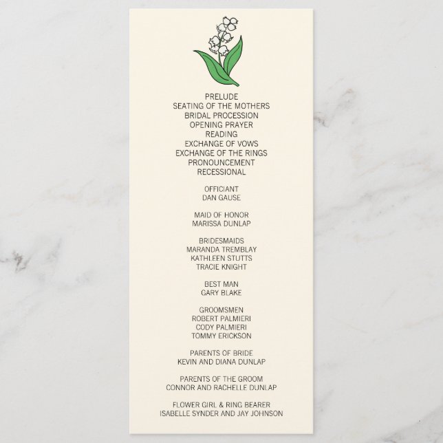 Lily Minimalista do Programa Casamento do Vale (Frente)