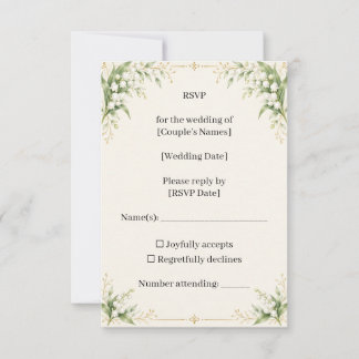 Lily of the Valley Wedding RSVP Card
