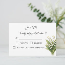Lily of the Valley  White Floral Modern RSVP