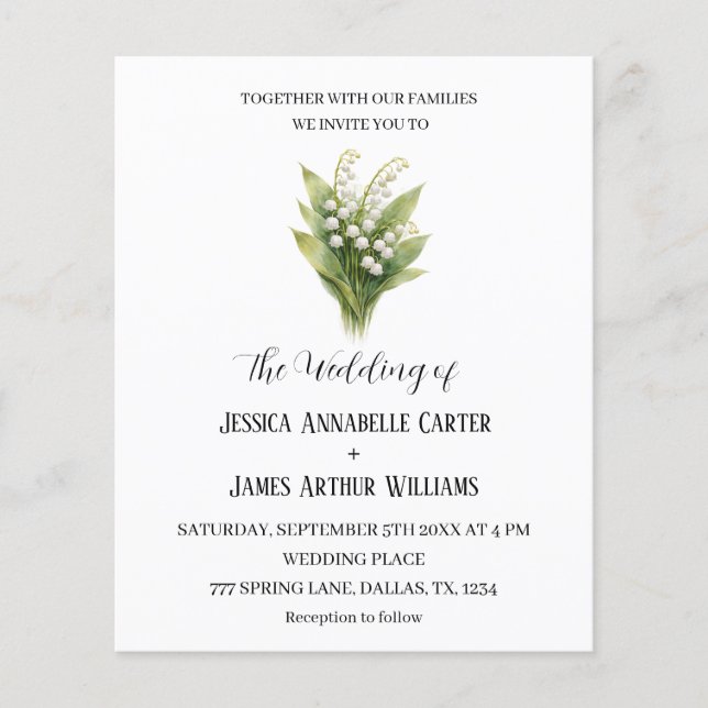 Lily of The Valley White Watercolor Floral Wedding (Frente)