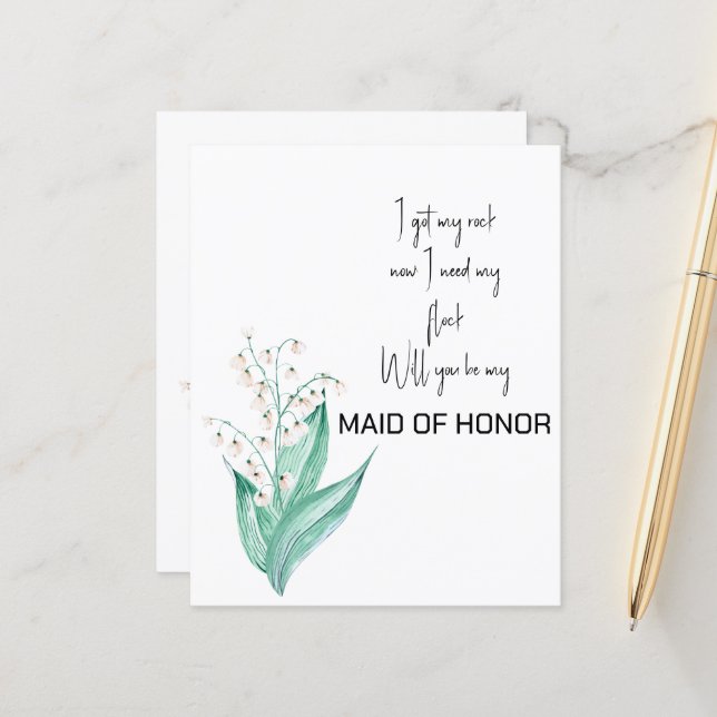 Lily of the Valley Will You Be My Madrinha de casa (Frente/Verso In Situ)