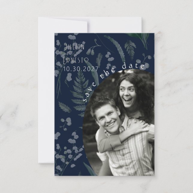 Lily of Valley com Ferns | Azul Escuro (Frente)