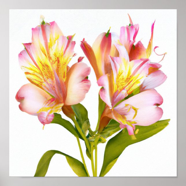 Lily Peruana Rosa Flói Impressão (Frente)