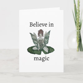 "Lily Pond Encantada" Cartão de Saudação Dobrado