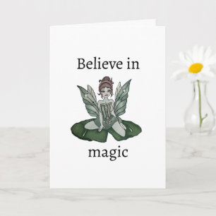 "Lily Pond Encantada" Cartão de Saudação Dobrado