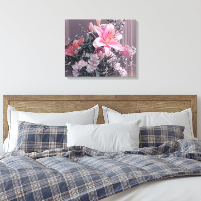 Lily Rosa Pearia Canvas Buquê (Insitu(Quarto))