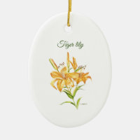 Lily Tiger com flor, ou seja, ornamento cerâmico