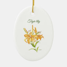 Lily Tiger com flor, ou seja, ornamento cerâmico