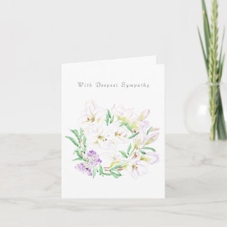Lily Wreath Pensando em você Cartão de condolência