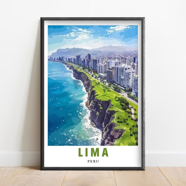 Lima Poster - Miraflores Cliffs Art - Lima Peru Ar (Criador carregado)