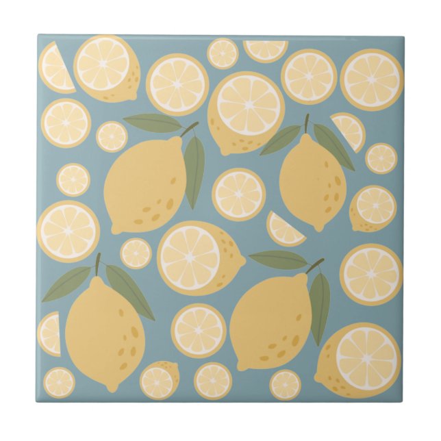 Limão Amarelo Padrão Sem Costura (Frente)