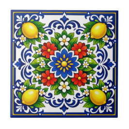 🍋 Limão Azul Bloom — Azulejo Mediterrâneo