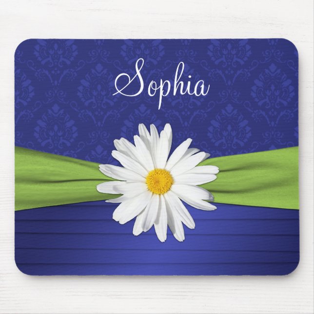 Limão, branco e proteção de mousepad azul-real (Frente)