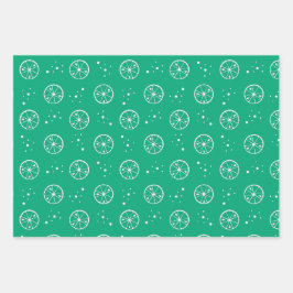 Limão branco - Padrão verde Wraping Paper