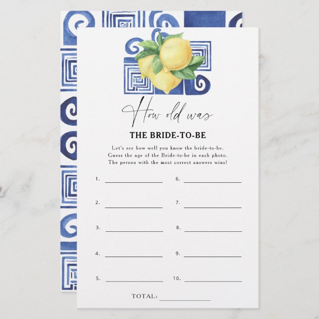 Limão de Citrus - Quantos anos a noiva tinha para  (Frente/Verso)