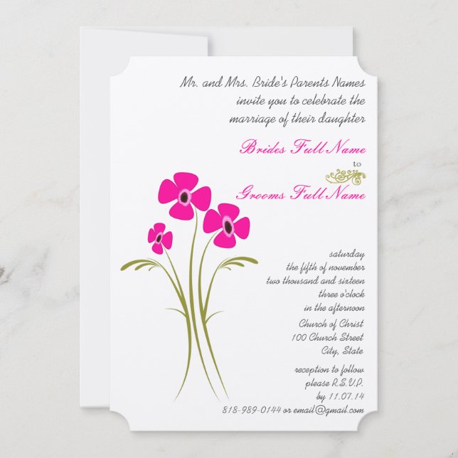 Limão de framboesa Gerbers Convites de Casamento (Frente)