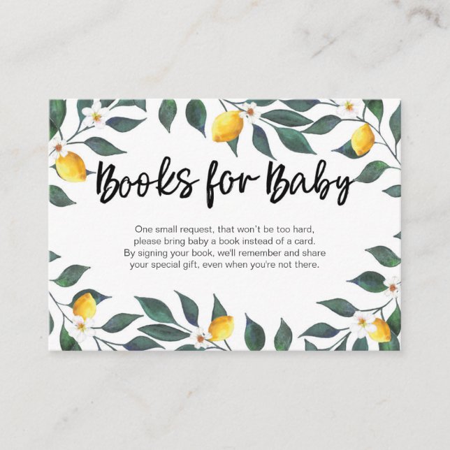 Limão deixa Chá de fraldas Inserir Cartão (Frente)