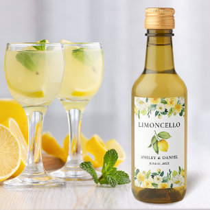 Limão Floral Limoncello Rótulo Minifrasco De Cas