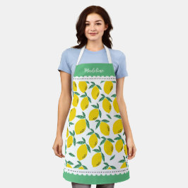 Limão Monograma Patternado Impressão Apron