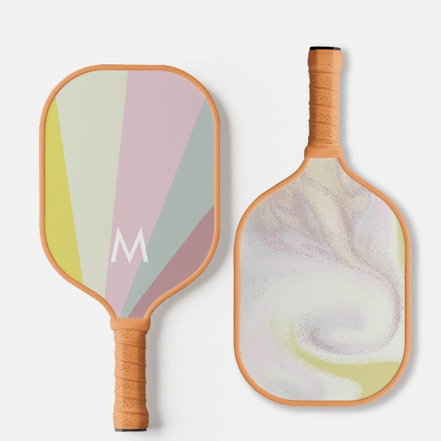 Limão Negrito Sorbet Monograma Moderno Personaliza (personalized pickleball paddle monogram bold lime green mauve purple custom sports gift for her)