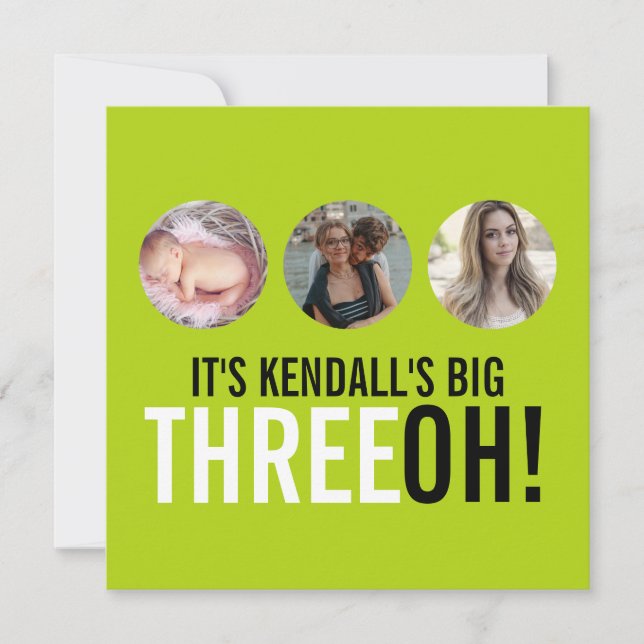 Limão negro THREEOH! Foto de aniversário Convite (Frente)