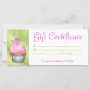 Limão rosa do Certificado de Presente do cupcake