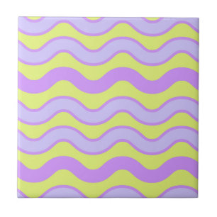 Limão Roxo Stripe Moderna Primavera de Verão