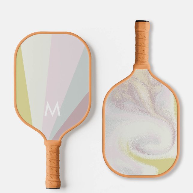 Limão Teal Sorbet Monograma Moderno Personalizado (personalized pickleball paddle monogram lime green mauve purple custom sports gift for her)